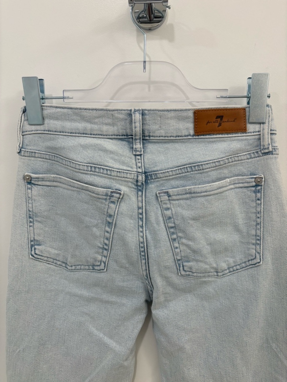 7 For All Mankind Luxe Vintage Tailorless Dojo High Rise Flare Jeans Size 27 - Picture 7 of 10